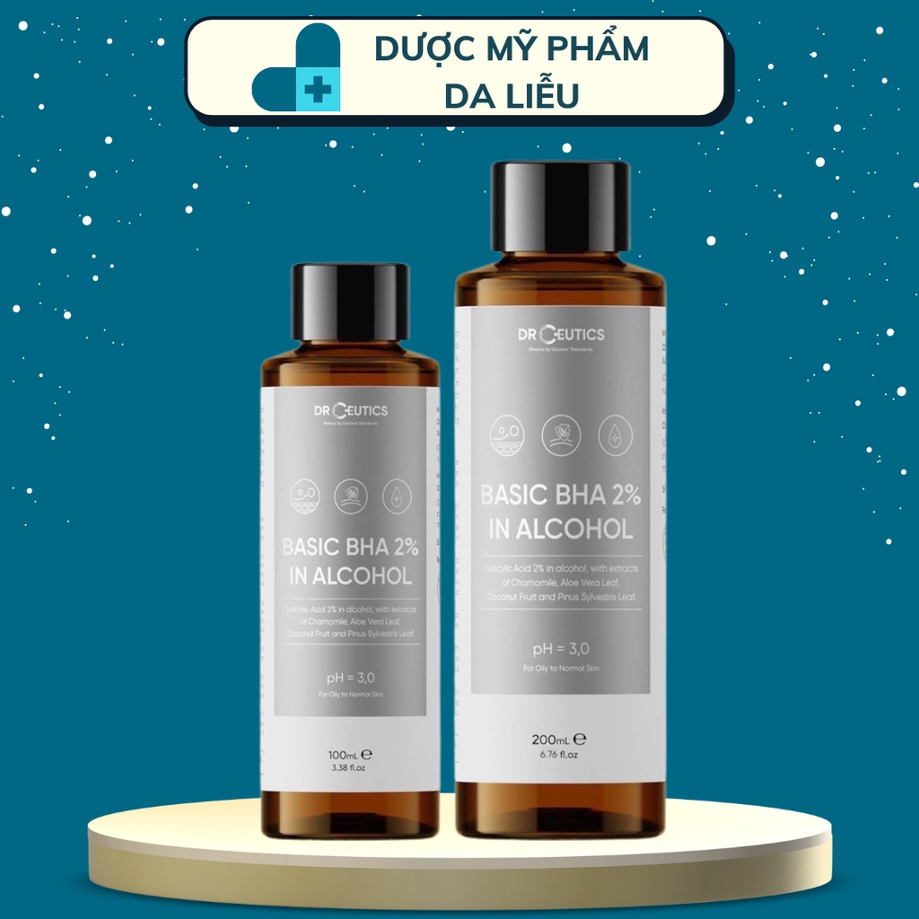 Dung Dịch Loại Bỏ Tế Bào Chết DrCeutics Basic BHA 2% In Alcohol 100ml/200ml - Nền Cồn (NEW)