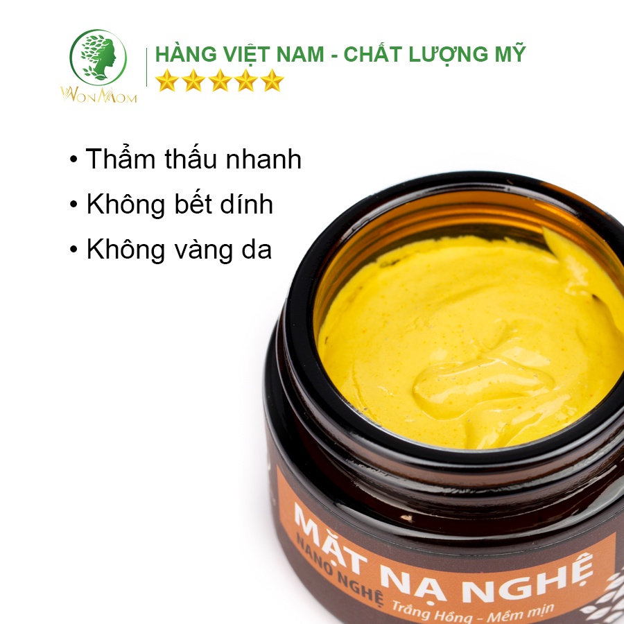 [ Giảm 50K - Đơn 459K ] Bộ dưỡng trắng và đánh bay mụn Wonmom ( 1 Kem nghệ tươi + 1 Mặt nạ nghệ )