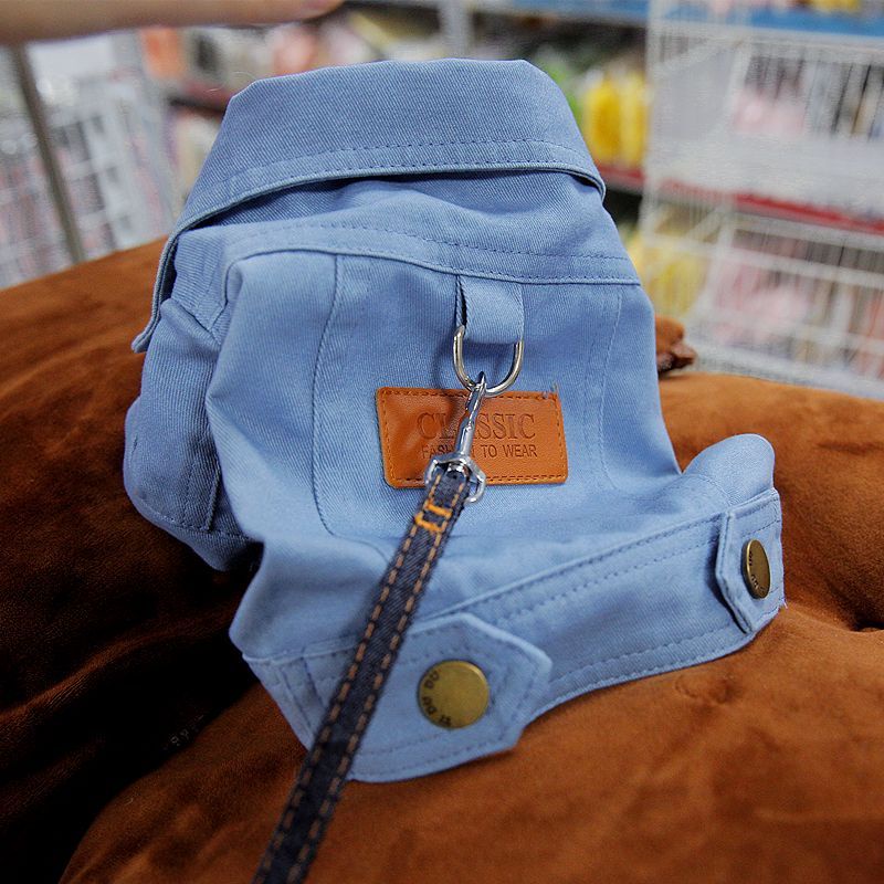 Bộ Quần Áo Denim Dành Cho Thú Cưng In Hình Teddy Bichon Pomeranian Schnauzer