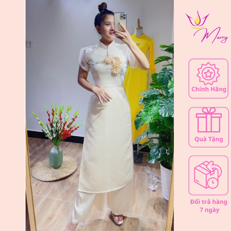 Áo dài cách tân Marry thiết kế đính hoa thủ công cao cấp