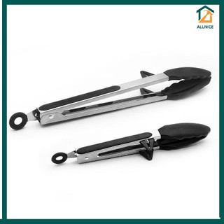 Stainless Steel Salad Tongs Kitchen Tongs with Silicone Tips for Cooking