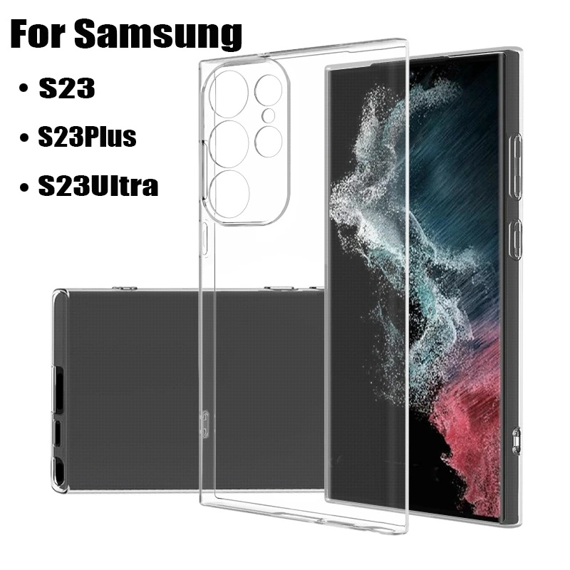 Ốp Điện Thoại TPU Silicone Mềm Trong Suốt Siêu Mỏng Cho Samsung S23 / S23 Ultra / S23
