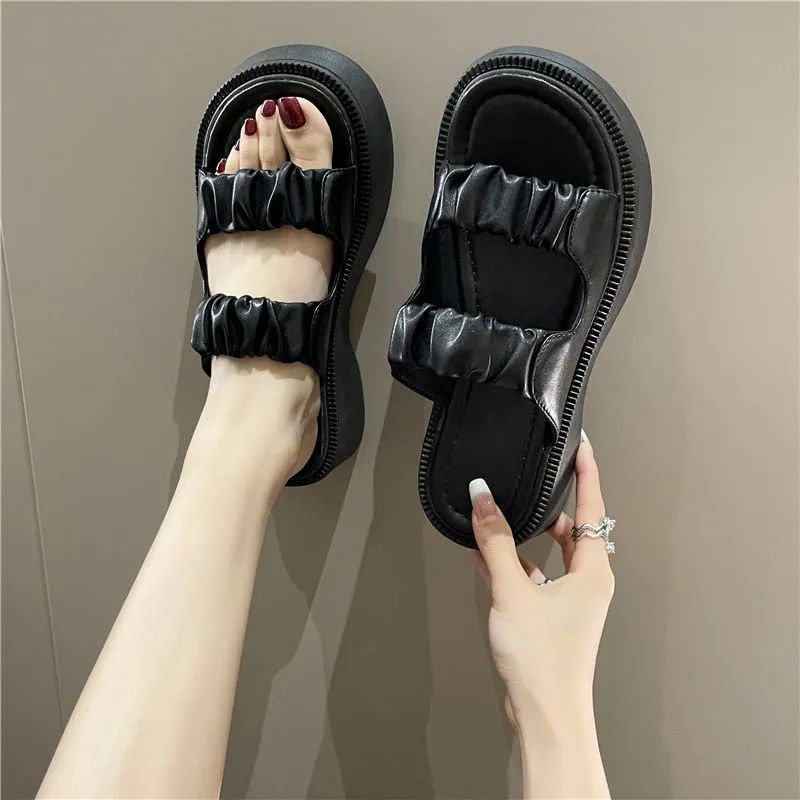 JINSHIHUI  dép nữ fashion sandal nữ sục dép quai hậu nữ dép bánh mìgiày Thanh lịch Chic Chất lượng cao Hàn Quốc JU220206 36Z230909