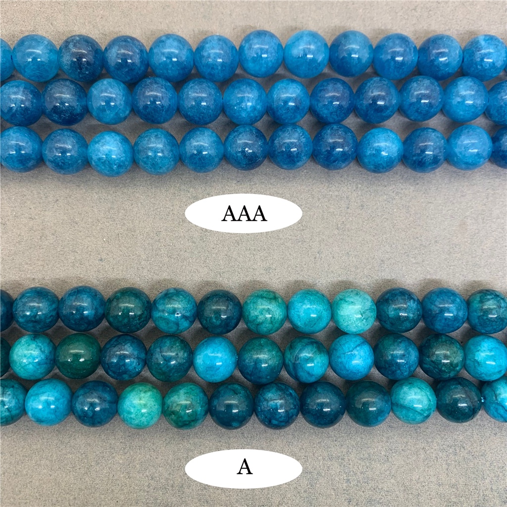 Set Đá Xanh Lam Tự Nhiên 3A Kích Cỡ 6 / 8 / 10mm Dùng Làm Đồ Trang Sức Thủ Công