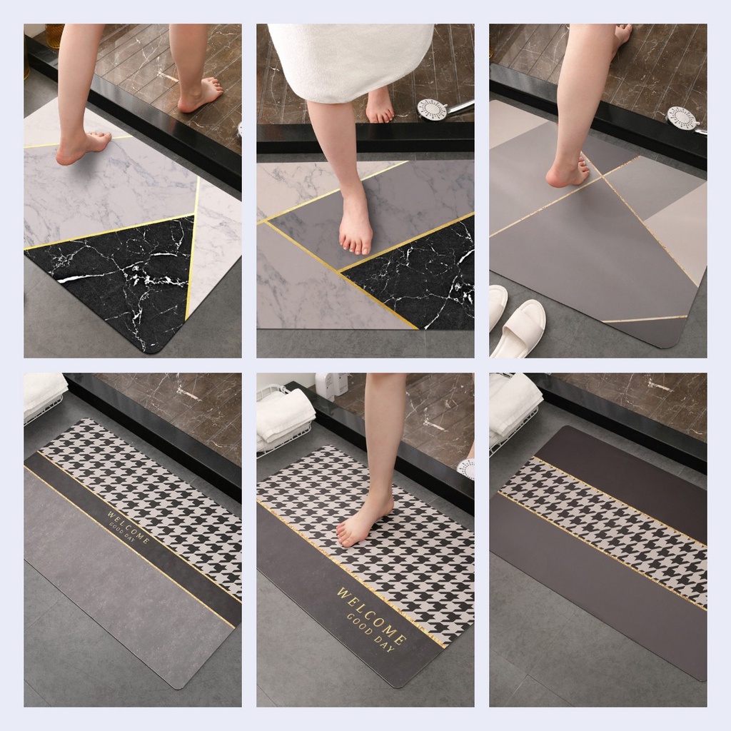 Thảm trải sàn 3d chống trượt cao cấp phối màu cho phòng khách và nhà tắm đế cao su giá rẻ