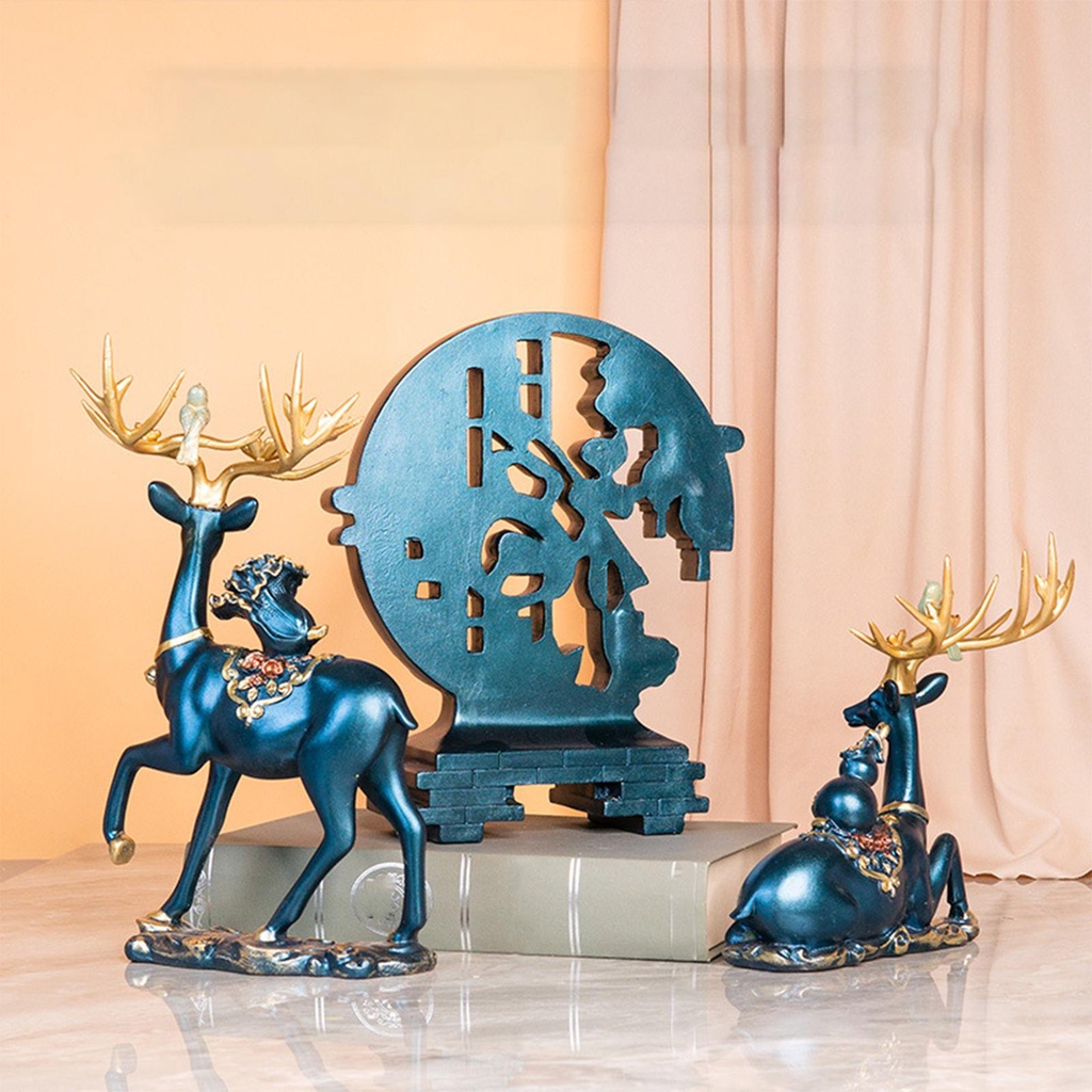 LOVIVER Set 3 Tượng Hươu Xinh Xắn Dùng Để Trang Trí Nội Thất ặp Hươu Trang Trí Phong Cách Châu Âu Hiện Đại Đơn Giản Sang Trọng