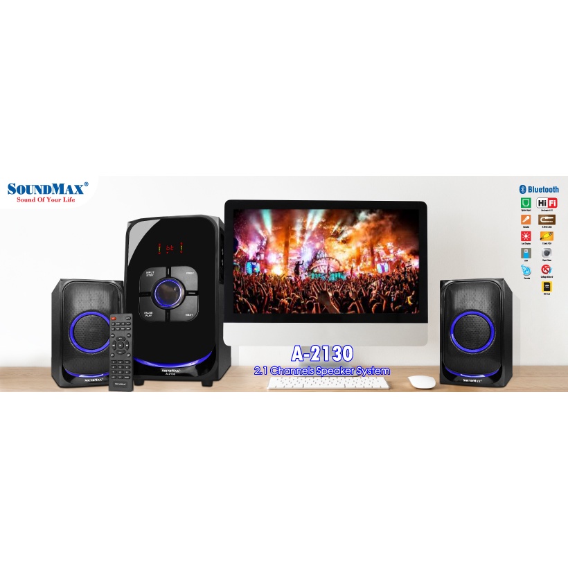 Loa SoundMax nghe nhạc, karaoke, ..A-2130/2.1 Speakers System A2130