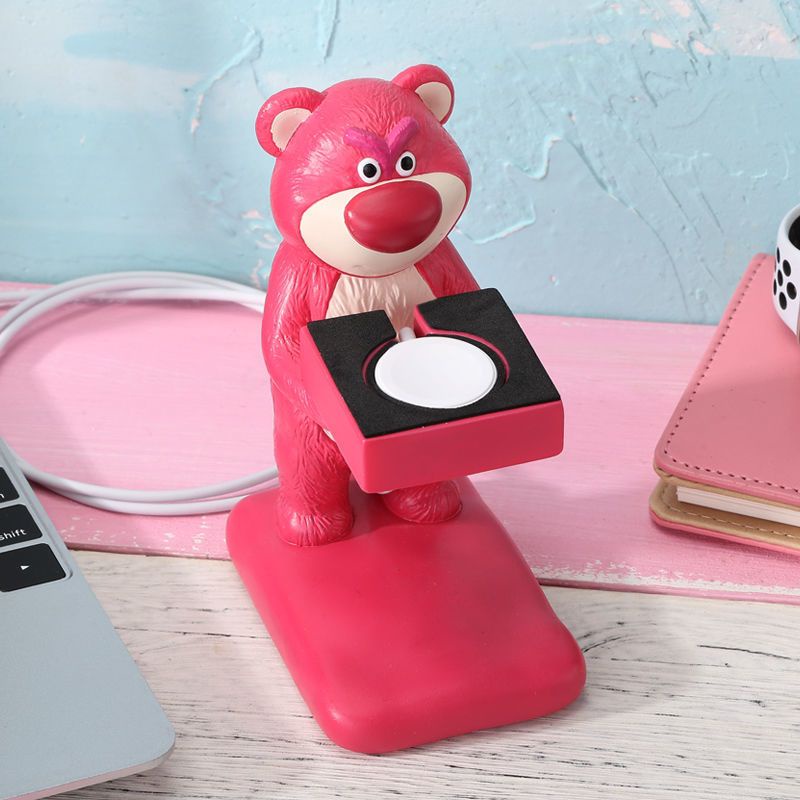 Đế Sạc Đứng Hình Gấu Dâu Tây Cho Apple watch