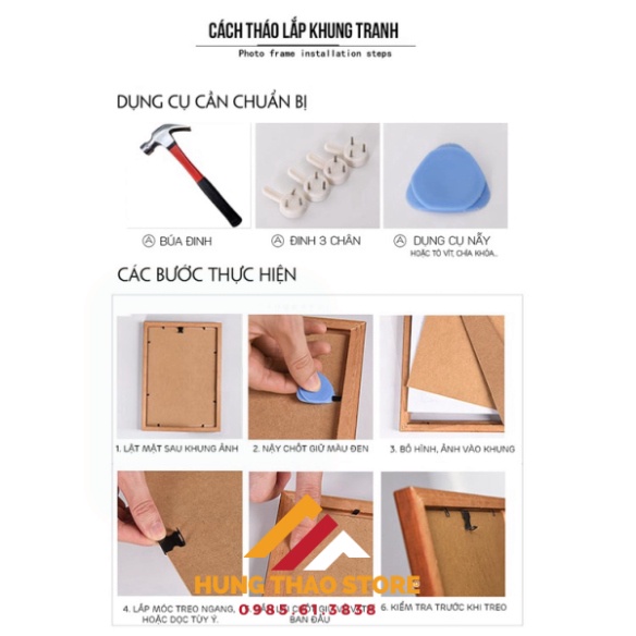 Khung Hình Treo Tường , Khung Bằng Khen, Khung Ảnh Trang Trí - Mặt Mica trong suốt, sang trọng