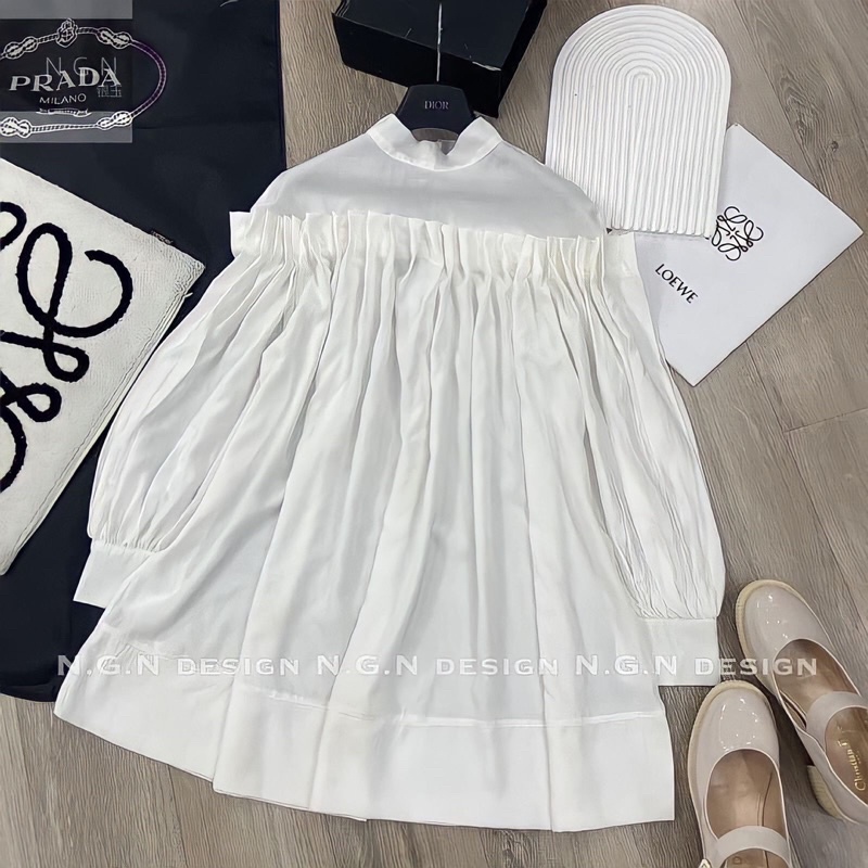 Áo tơ xếp li , Áo kiểu nữ bánh bèo sang chảnh hàng loại 1 chất đẹp/ Jenny closet