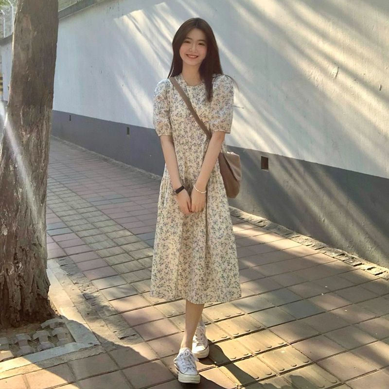 Đầm Nữ Dáng Dài Họa Tiết Hoa Đáng Yêu (HÀNG ODER-ẢNH THẬT)