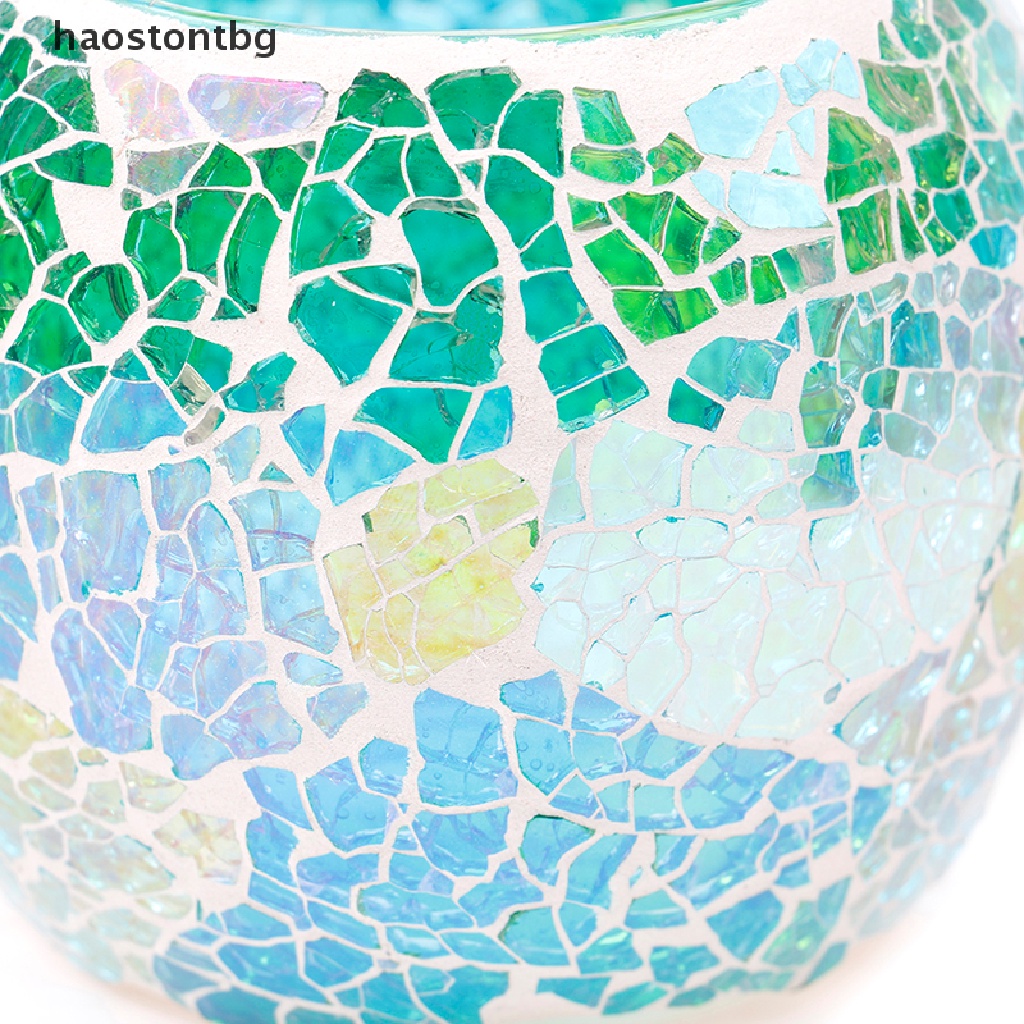 Giá Đỡ Đèn Trà Bằng Thủy Tinh Phong Cách Mosaic Độc Đáo Trang Trí Nhà Cửa