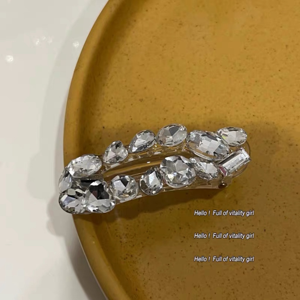 Kẹp Tóc Đính Đá Zircon Hình Oval Thời Trang Cho Nữ