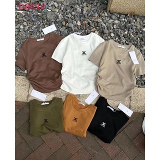 Áo thun croptop nữ tay ngắn cổ tròn in chữ x, áo phông nữ dáng ôm đẹp nhún eo dễ phối thời trang mùa hè Kizo 663 5