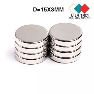 Nam châm viên 15x3mm, loại nam châm trắng đất hiếm 15x3mm