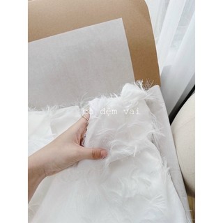 Váy lông trắng 2 lớp cổ tròn cho nữ
