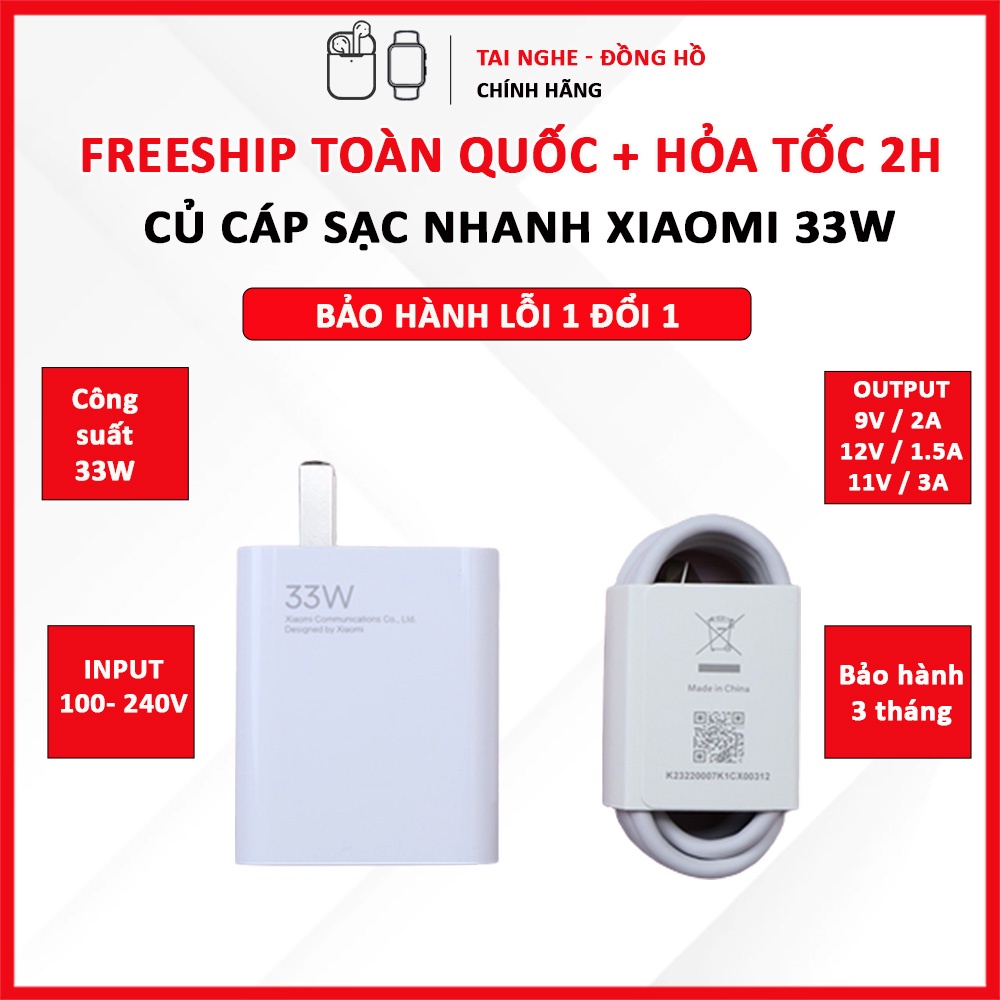 Củ sạc nhanh Xiaomi 33W, 45W, 55W - Công nghệ GaN (Xiaomi Mi 11, Mi 11 Pro, Ultra) MDY-12-EQ- MobileCity