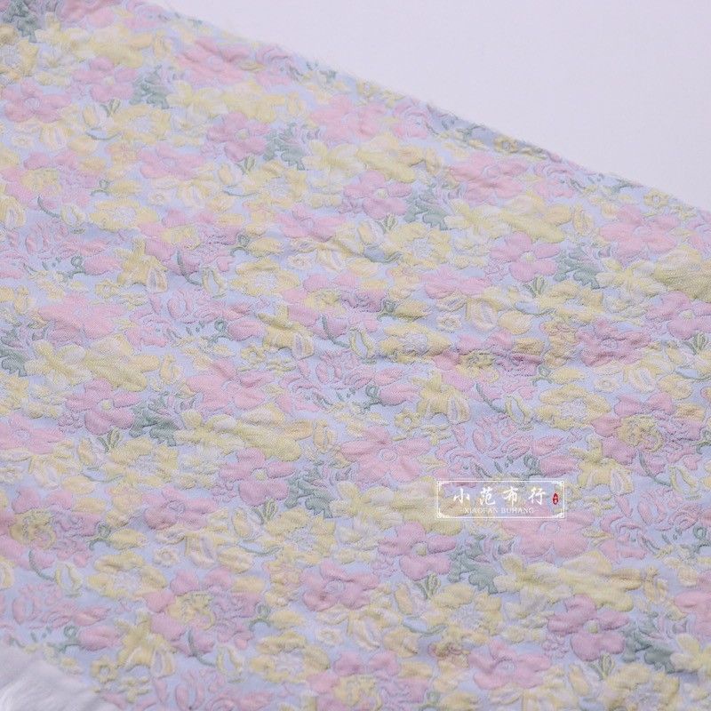 Vải Sợi jacquard Màu Hồng 0.5m * 1m May Sườn Xám