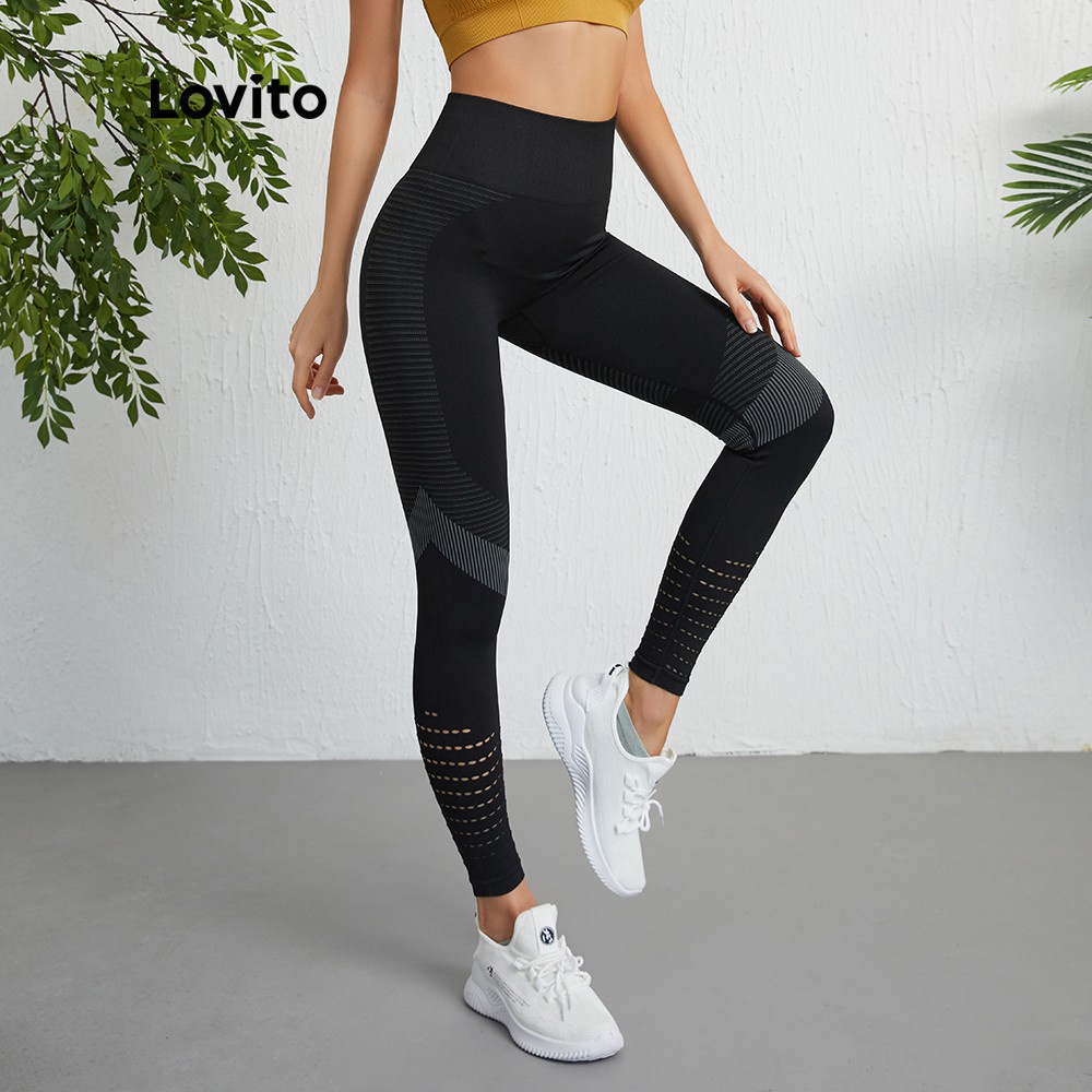 (Vật phẩm thiết yếu) màu trơn Quần legging thể thao lưng cao nhanh khô