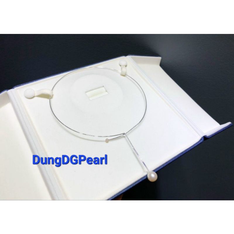 Dây chuyền, kiềng cổ trai thật dáng giọt 9,5-10ly phối ngọc tròn đều 3ly