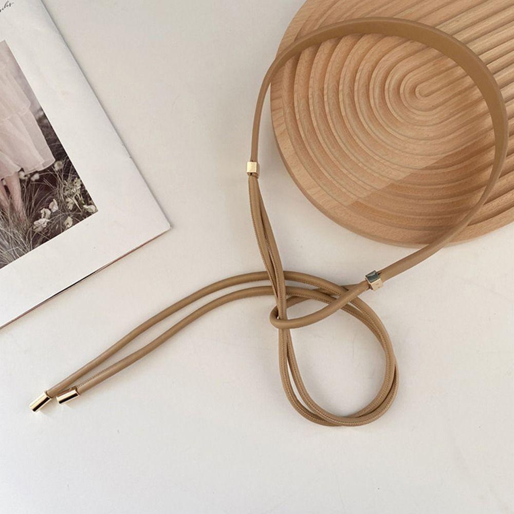 WMES15H Thắt Lưng Da PU Màu Trơn Phong Cách Vintage Hàn Quốc Cho Nữ