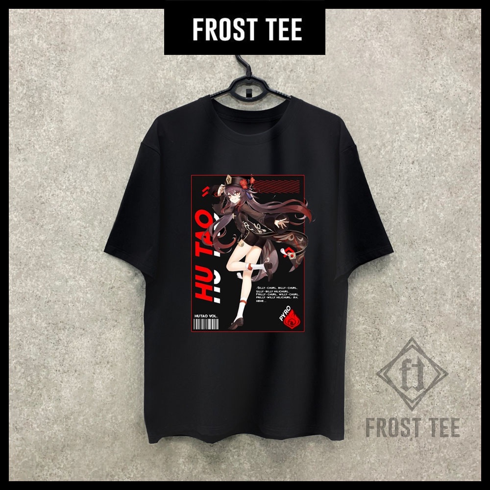 Áo Thun Đen In Hình Genshin Impact: Hutao Thời Trang Streetwear cực chất