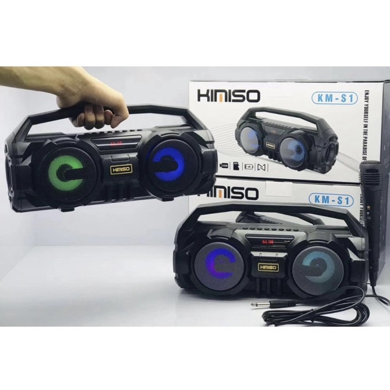 Loa karaoke bluetooth xách tay đèn led Kimiso KM-S1 có kèm mic
