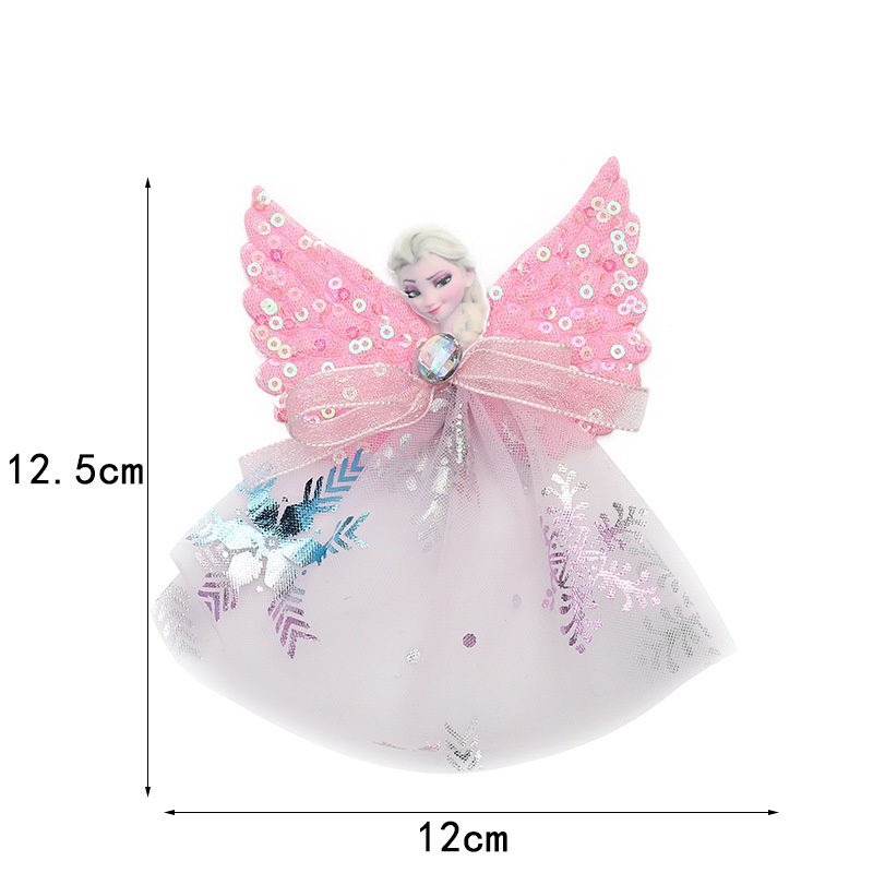 Kẹp Tóc Lưới Đính Nơ Họa Tiết Hoạt Hình Màu Hồng Ngọt Ngào Cho Bé Gái