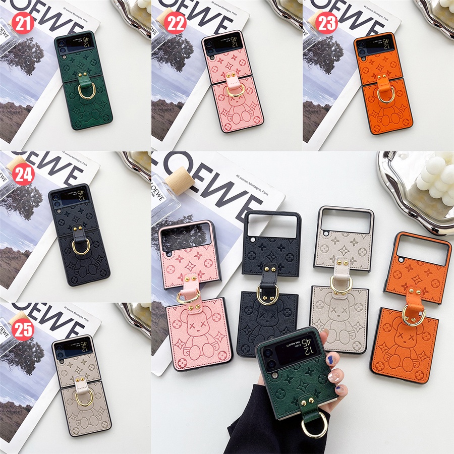 Mới Ốp Điện Thoại PC Cứng Nắp Gập Chống Sốc Có Vòng Đỡ Cho Samsung Galaxy Z Flip4 3 5G