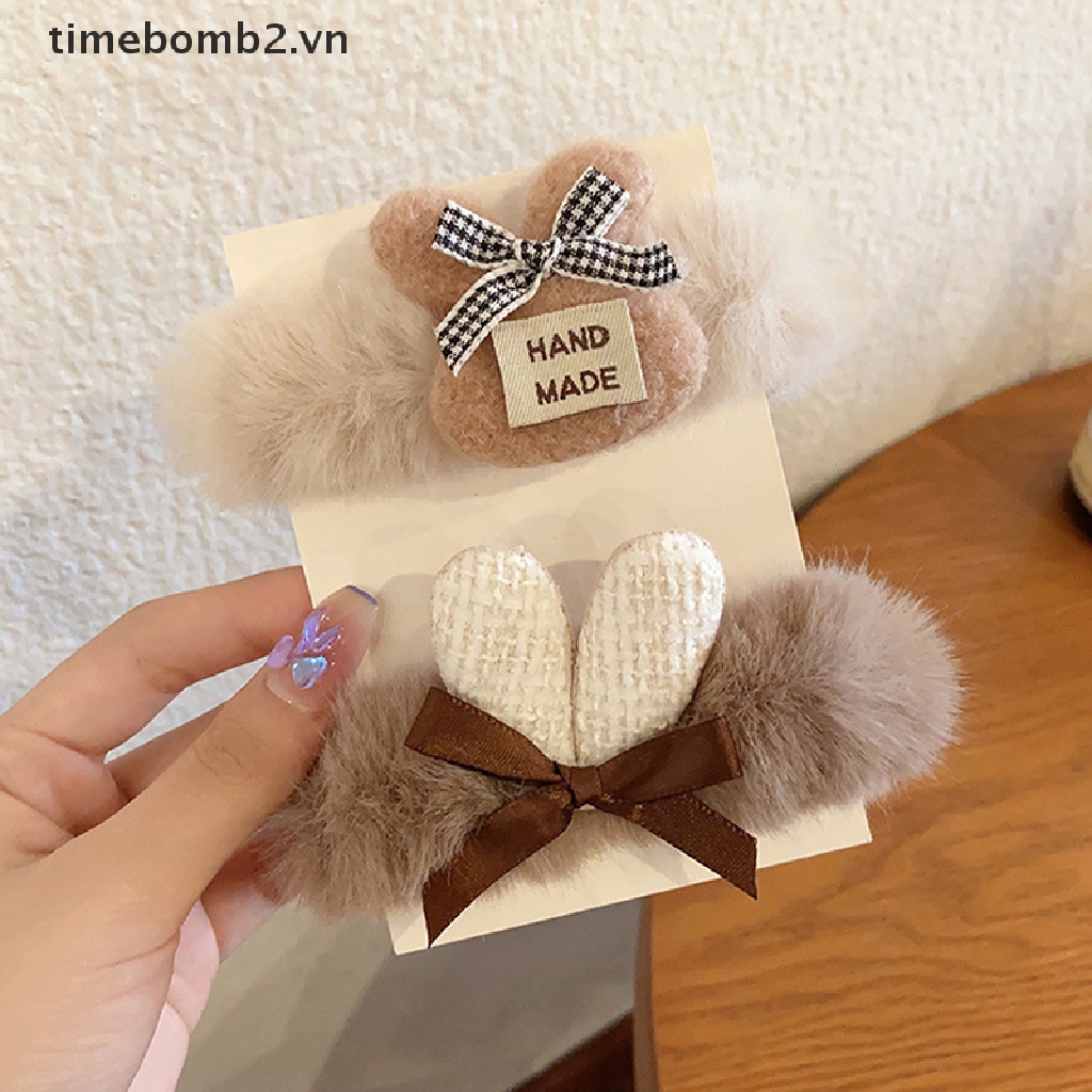 {Mới} Dây Buộc Tóc Cao Su Trắng Hình Tai Thỏ Và Gấu Hoạt Hình Đáng Yêu Thời Trang Cho Nữ