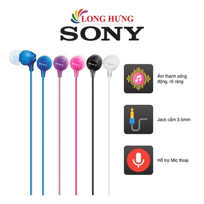 Tai nghe có dây Sony MDR-EX15AP - Hàng chính hãng
