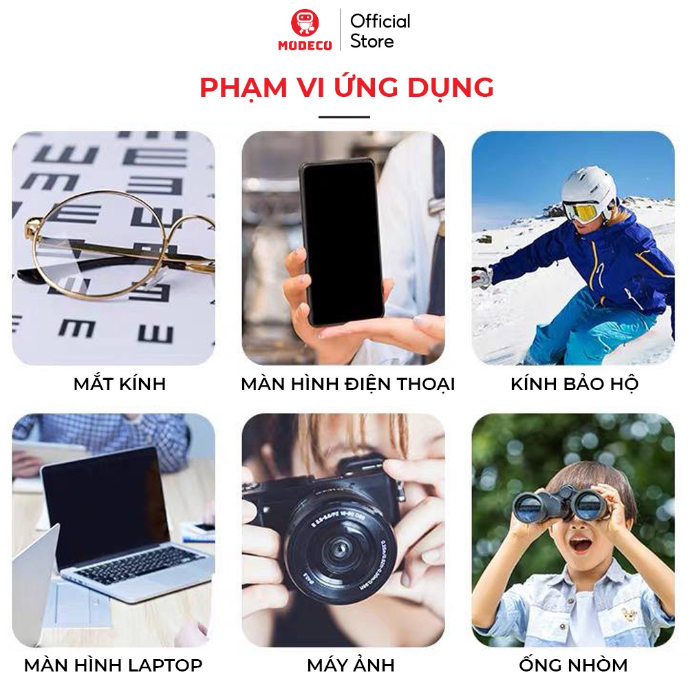 Khăn Lau Kinh Nano Modeco Chống Bám Hơi Nước, Lau Sạch Bụi Bẩn, Khử Khuẩn, Chống Nhờn Trên Mặt Kính - Hộp 100 Khăn