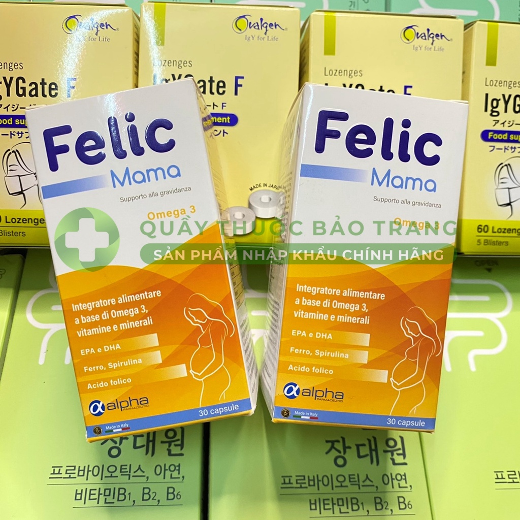 Viên uống bổ bầu Felic Mama, Hỗ trợ giảm căng thẳng, mệt mỏi khi đang mang thai hoặc cho con bú - Hộp 30 Viên