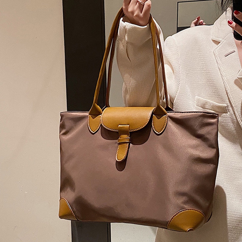 Túi Đeo Vai Cỡ Lớn Màu Tương Phản Thời Trang Cho Nữ