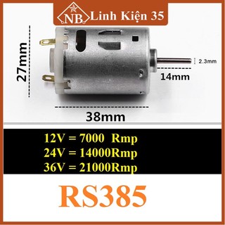 Động cơ DC RS385 12-36VDC, tốc độ cao