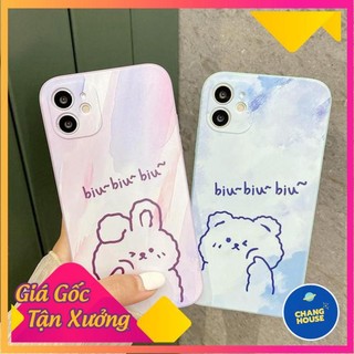 Ốp lưng silicon màu bảo vệ camera gấu thỏ biu biu biu