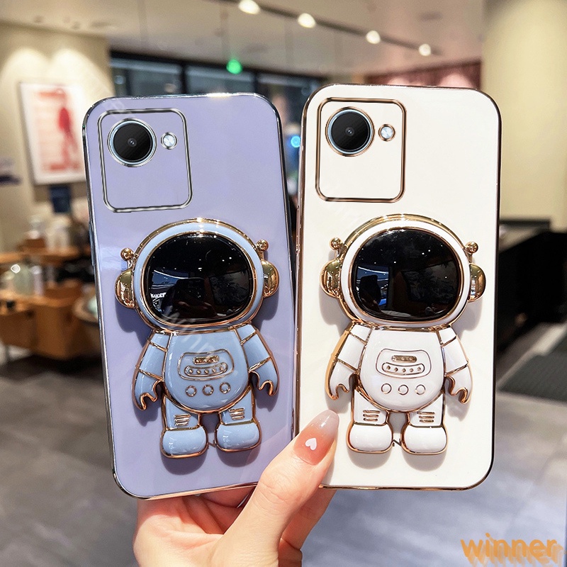 Dấu ngoặc Ốp Lưng realme C30 realme C30S realme narzo 50i prime Ốp Điện Thoại In Hình Phi Hành Gia Có Giá Đỡ Cho 31AYHY