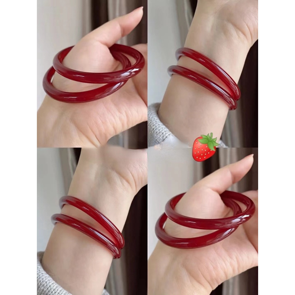 Vòng Tay Đá Mã Não Siêu Mỏng Phong Cách Tối Giản Cho Nữ