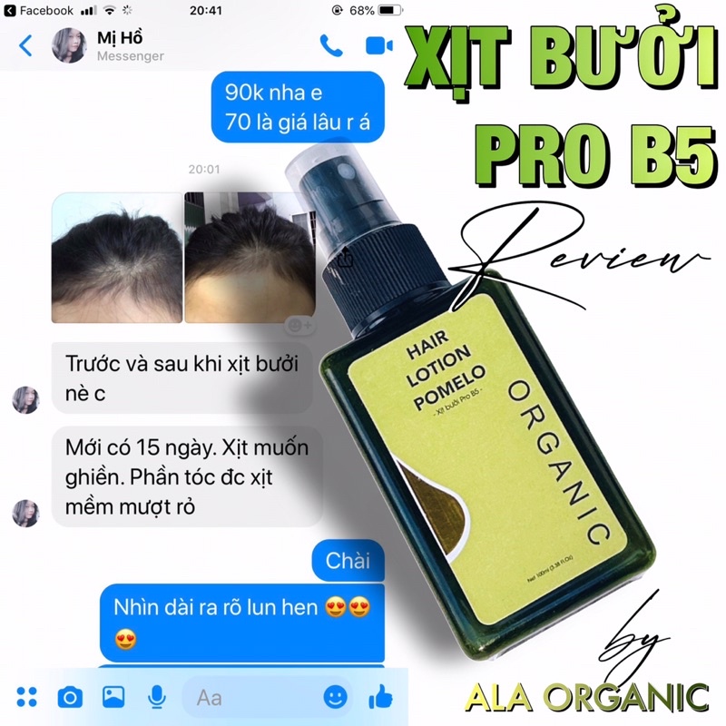 Xịt Bưởi Vitamin B5 KÍCH MỌC TÓC, NHANH DÀI DÀY