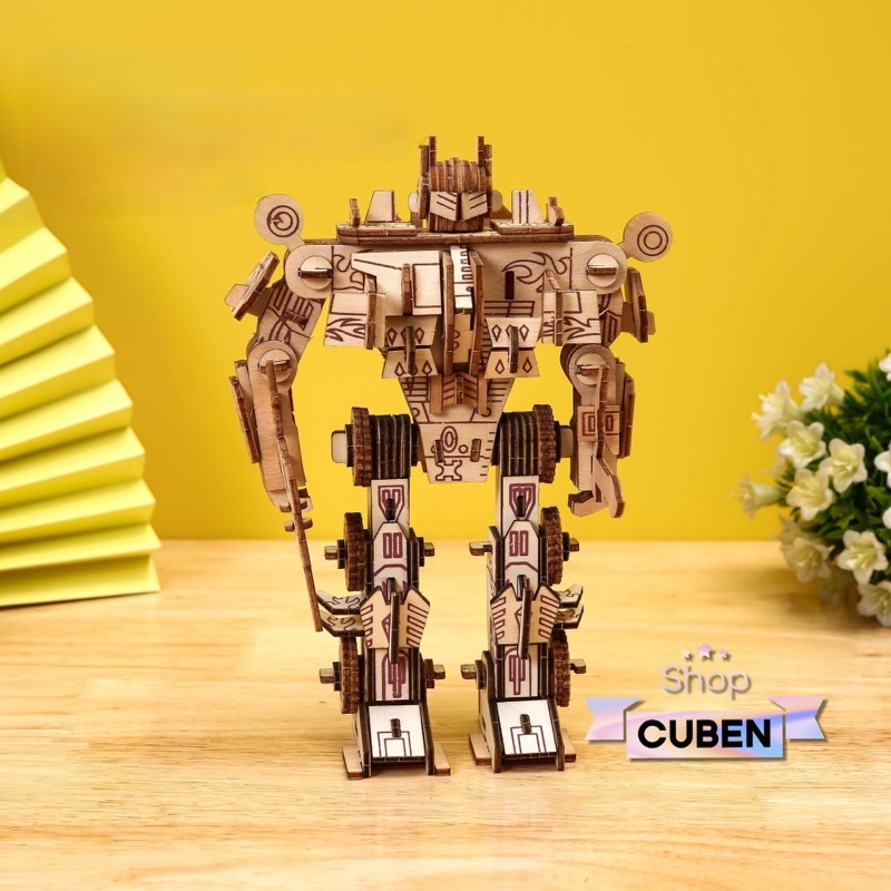 Đồ chơi lắp ráp 3D gỗ - mô hình Robot- cắt lazer - Dũng sĩ Hesman