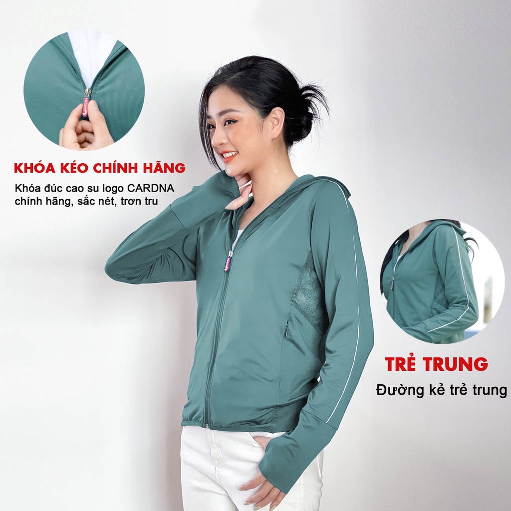 Áo khoác chống nắng nữ 2 lớp vải hạt xoàn kim cương mát lạnh ngăn UV đi nắng | BigBuy360 - bigbuy360.vn