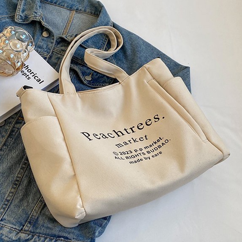 Túi Xách canvas Sức Chứa Lớn Thiết Kế Đơn Giản Thời Trang Cho Nữ