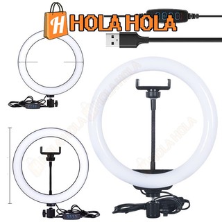 Đèn led livestream 26cm 33cm (Φ33) 3 chế độ đèn tặng kèm giá đỡ điện thoại