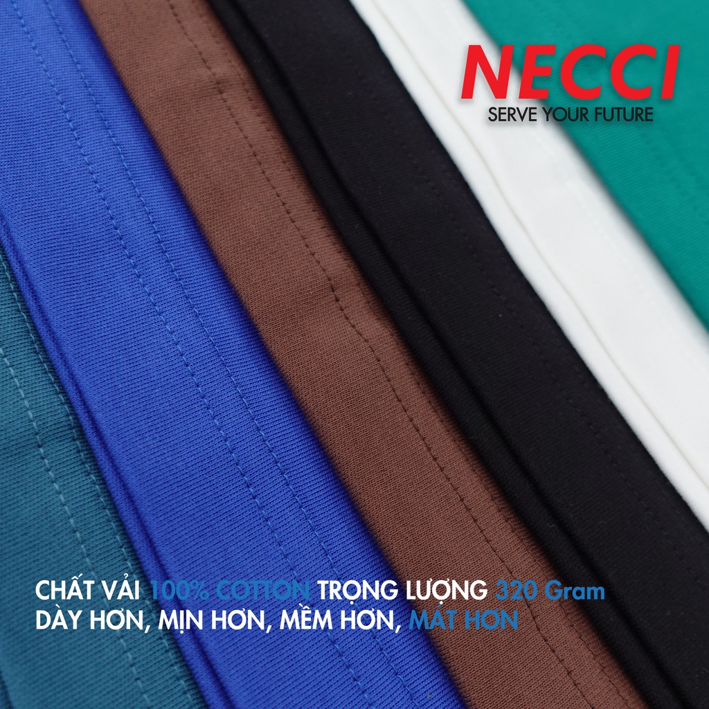 Áo Phông Trơn NECCI Màu Đen Local Brand Tshirt Slippery Black