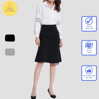 Chân váy nữ Eris xoè đuôi cá mặc công sở vải 2 lớp cao cấp tôn dáng màu đen