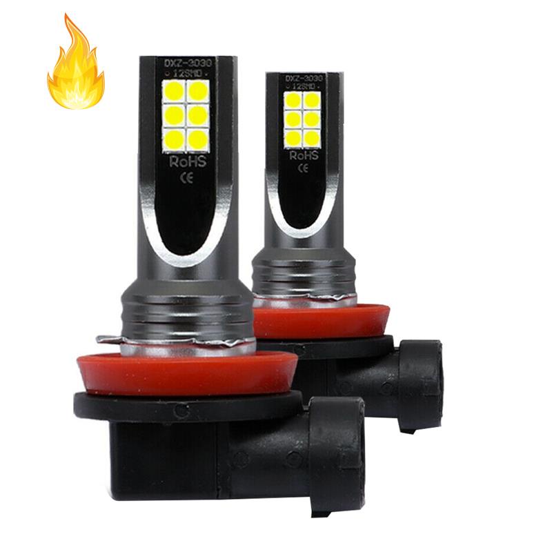 Set 2 Bóng Đèn Pha Sương Mù H11 H8 H9 COB 60W 6000K Ánh Sáng Trắng Dành Cho Ô Tô