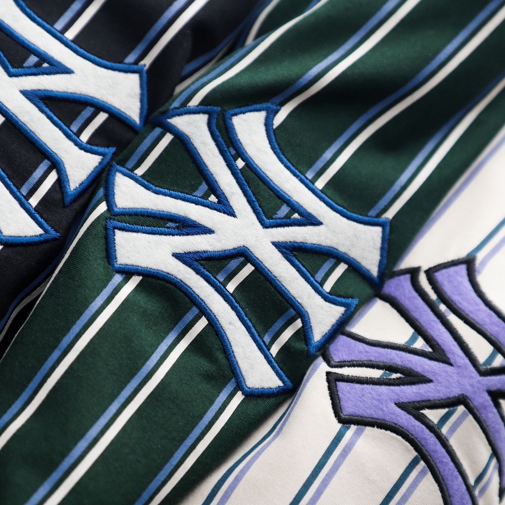 Áo thun thời trang unisex  kẻ sọc full,logo thêu nổi, chất cotton 100% MB09