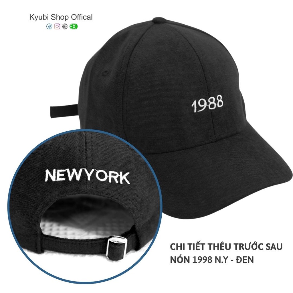 Nón mũ lưỡi trai Ulzang xanh lá thêu chữ Newyork N.Y nhiều mẫu cá tính - Nón kết nam nữ Kyubi NK04
