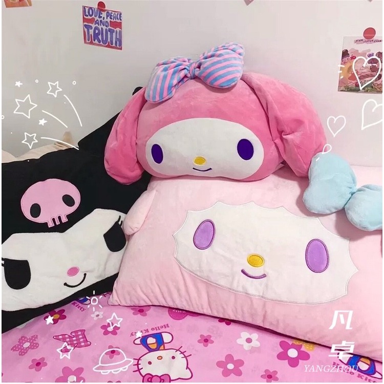 Vỏ Gối Nhồi Bông Hình Mèo Kuromi My Melody Kt Dễ Thương 40cm * 60cm