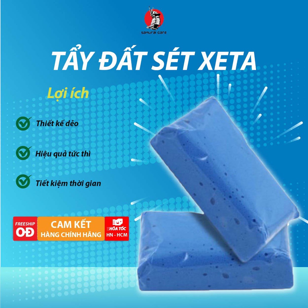 Đất Sét XETA Làm Sạch Kính Xe Tẩy Bụi Sơn -Tẩy Ố Kính Bóng Loáng Bề Mặt Vỏ Xe Siêu Dẻo Không Gây Trầy Xước Samurai Care